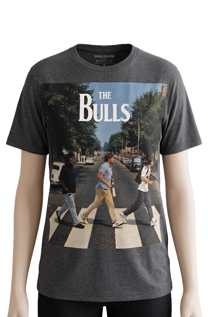 The Bulls tee, front print on heather charcoal